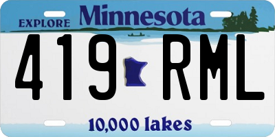 MN license plate 419RML