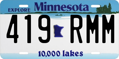 MN license plate 419RMM