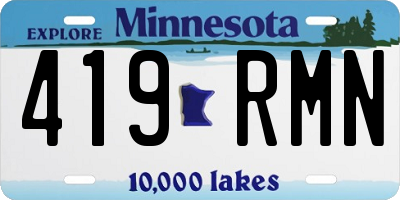 MN license plate 419RMN