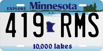 MN license plate 419RMS