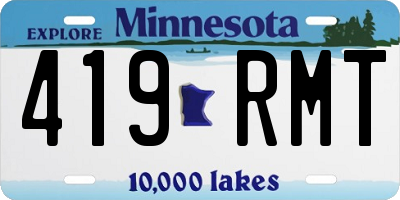 MN license plate 419RMT