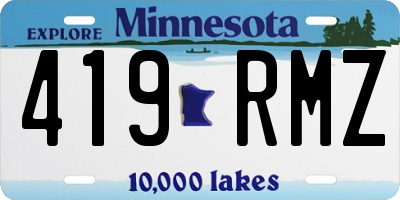 MN license plate 419RMZ
