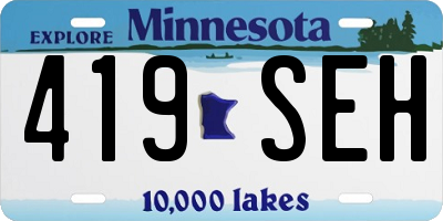 MN license plate 419SEH