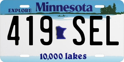 MN license plate 419SEL
