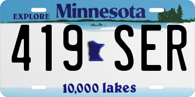 MN license plate 419SER