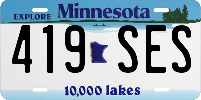 MN license plate 419SES