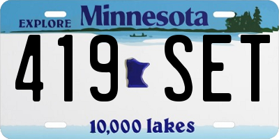 MN license plate 419SET