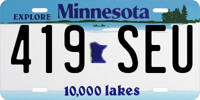 MN license plate 419SEU