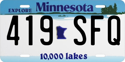 MN license plate 419SFQ