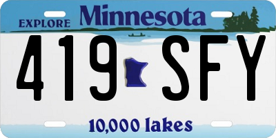 MN license plate 419SFY