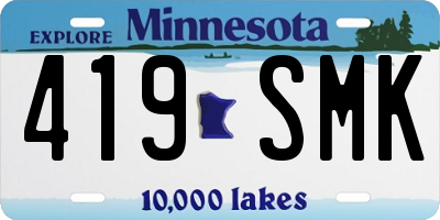 MN license plate 419SMK