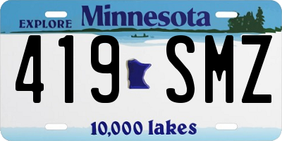 MN license plate 419SMZ