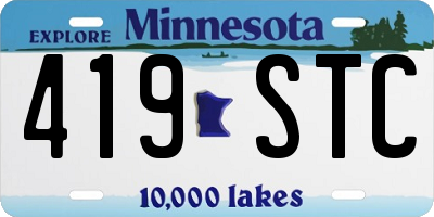 MN license plate 419STC