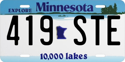 MN license plate 419STE