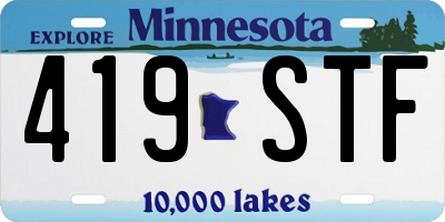 MN license plate 419STF