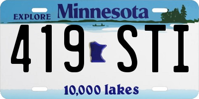 MN license plate 419STI
