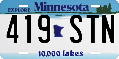 MN license plate 419STN