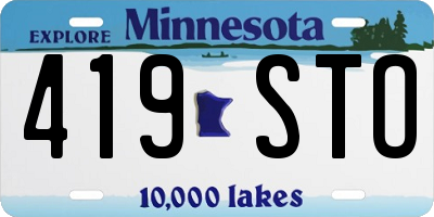 MN license plate 419STO