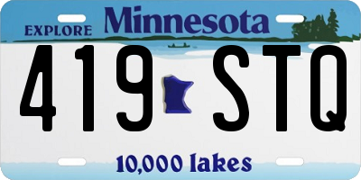 MN license plate 419STQ