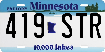 MN license plate 419STR