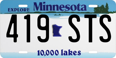 MN license plate 419STS