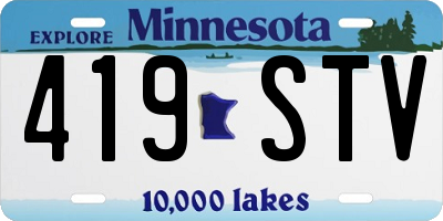 MN license plate 419STV