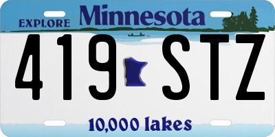 MN license plate 419STZ