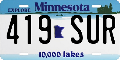 MN license plate 419SUR