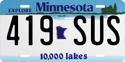 MN license plate 419SUS