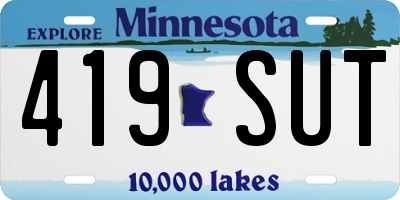 MN license plate 419SUT