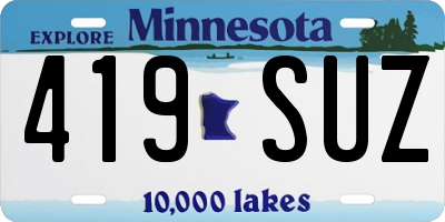 MN license plate 419SUZ