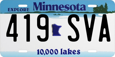 MN license plate 419SVA