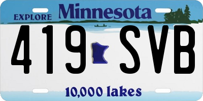 MN license plate 419SVB
