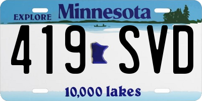 MN license plate 419SVD