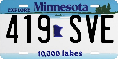 MN license plate 419SVE