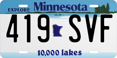 MN license plate 419SVF