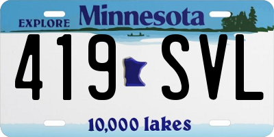 MN license plate 419SVL