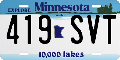 MN license plate 419SVT