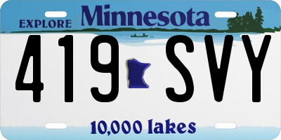 MN license plate 419SVY