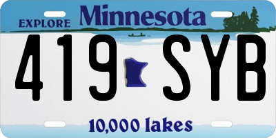 MN license plate 419SYB