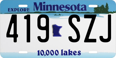 MN license plate 419SZJ