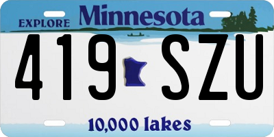 MN license plate 419SZU