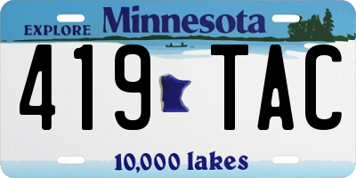 MN license plate 419TAC