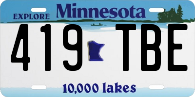 MN license plate 419TBE