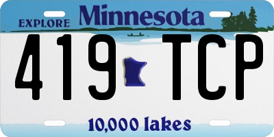 MN license plate 419TCP