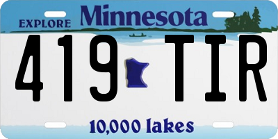 MN license plate 419TIR