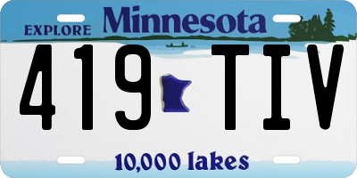 MN license plate 419TIV