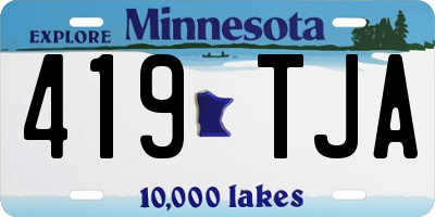 MN license plate 419TJA