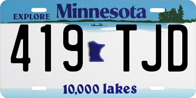 MN license plate 419TJD
