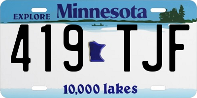 MN license plate 419TJF
